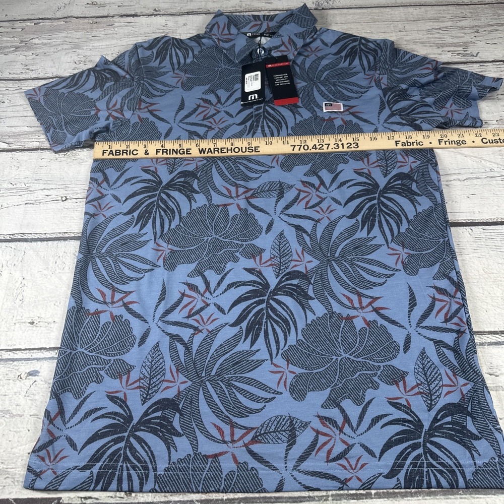 Travis Mathew Red Letter Day Polo Mens SIZE S Navy Print 1MAA425 NEW WITH TAGS - Picture 9 of 11